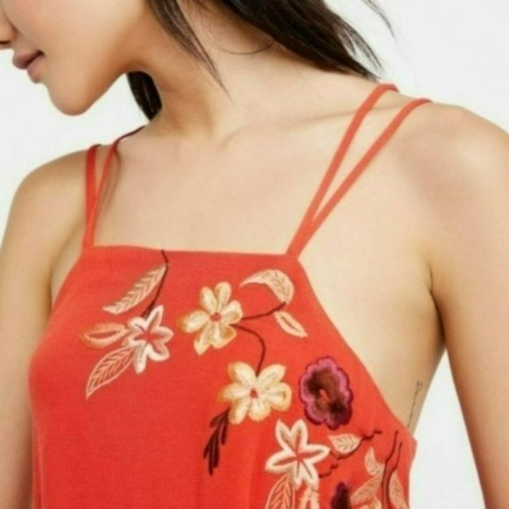 Free People Orange Embroidered mini dress - Picture 3 of 3